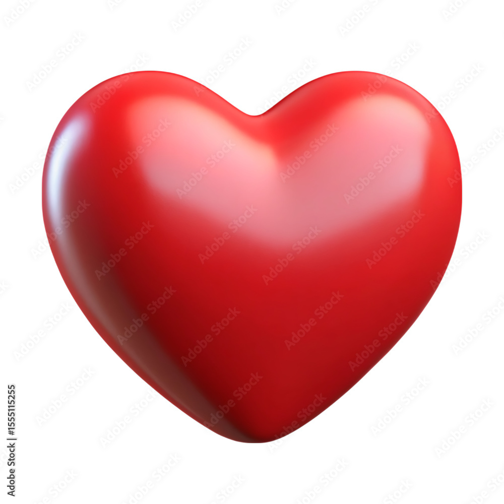A glossy red heart shape symbol isolated on transparent background A glossy red heart shape symbol isolated on transparent background