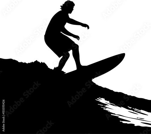 silhouette of a surfer