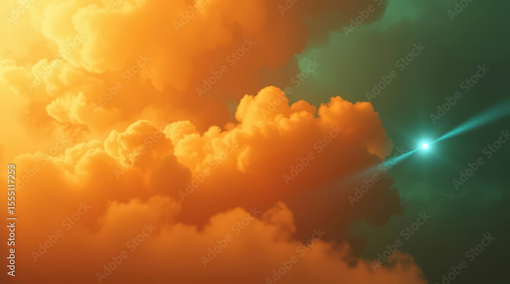 Fototapeta premium Golden Clouds and Celestial Burst