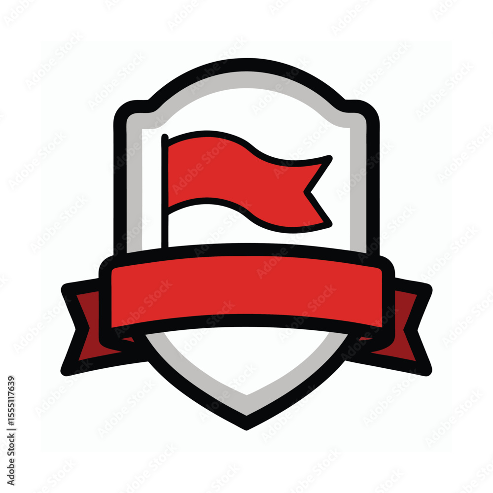 Patriotic Badge with Waving Flag and Empty Space Patriotic Badge with Waving Flag and Empty Space