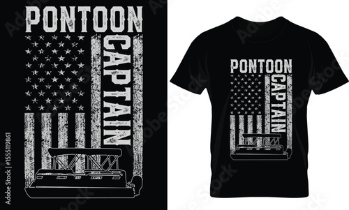 Pontoon captain vector t-shirt design