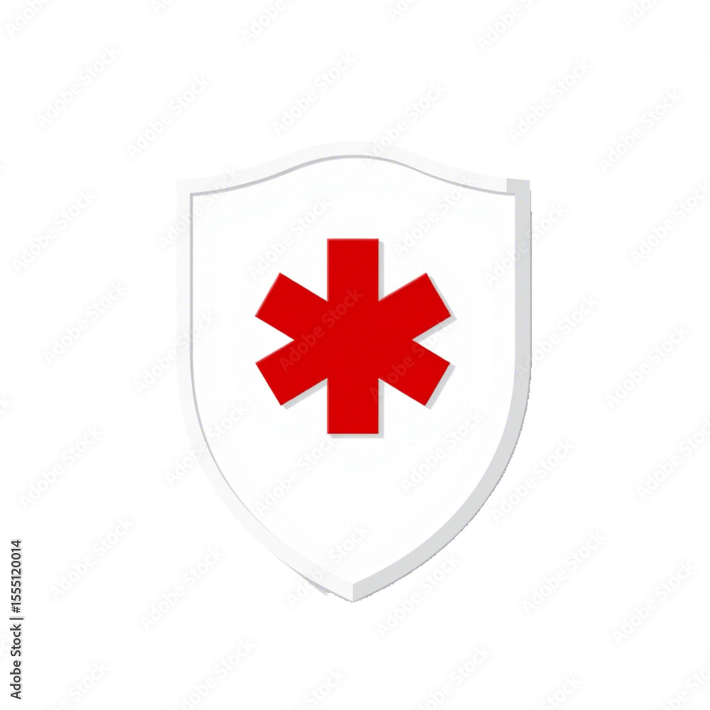 Obraz premium Medical Shield with Red Cross