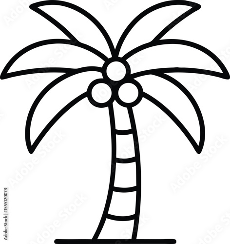 tropical coconut, palm tree icon