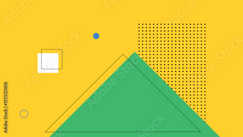 Yellow and green abstract triangle background