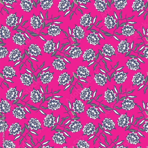 Seamless vector hand drawn pattern of blossoms and fresh branches. Floral contour background for textile or book covers, design, graphic art, printing and hobby, invitation

