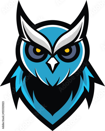 Owl Head Mascot Logo. cyber samurai fighter sport mascot gaming logo