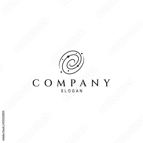 abstract space galaxy logo in line art design style