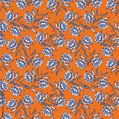 Seamless vector hand drawn pattern of blossoms and fresh branches. Floral contour background for textile or book covers, design, graphic art, printing and hobby, invitation
