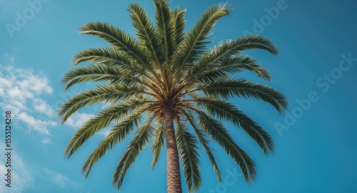 Wallpaper Mural A palm tree against a blue sky with clouds. Torontodigital.ca