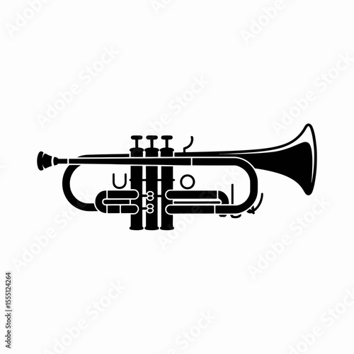 trumpet isolated on white background
