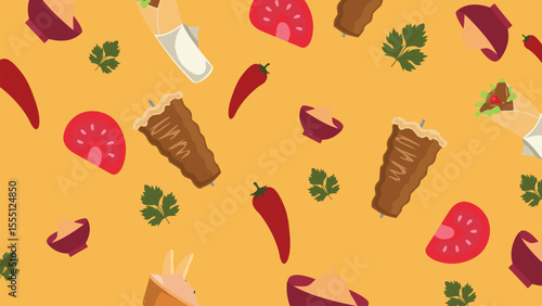 Shawarma and wrap background