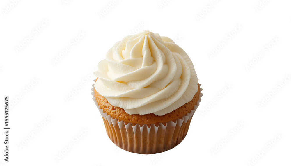Round Cupcake with White Cream Top View Isolated on Transparent Background – Sweet Dessert Photo Round Cupcake with White Cream Top View Isolated on Transparent Background – Sweet Dessert Photo