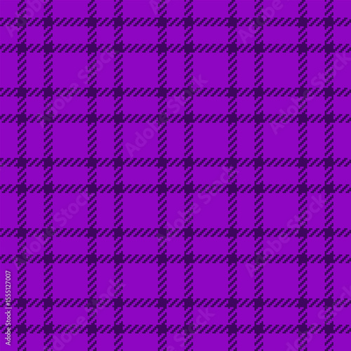 Card pattern textile tartan, deco check fabric background. Front seamless vector plaid texture in purple and violet colors.
