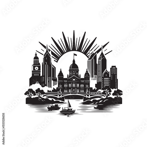 Wallpaper Mural Bank Holiday (New South Wales) Silhouette Vector Illustration, Solid White Background. Torontodigital.ca