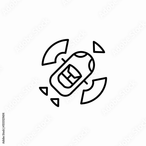 car crash icon sign vector