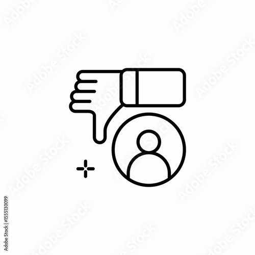 dislike user icon sign vector
