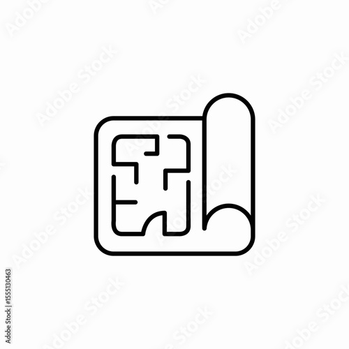 floor plan blueprint icon sign vector