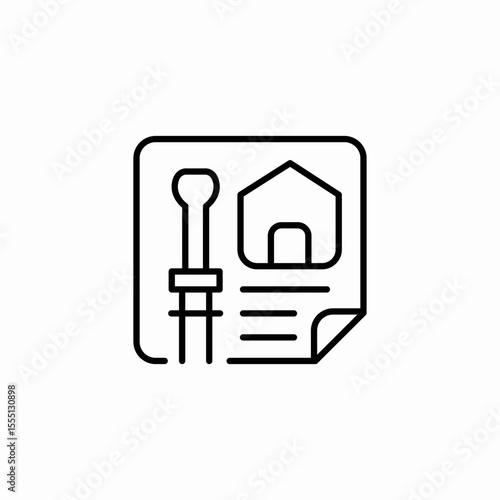 home repair plan icon sign vector
