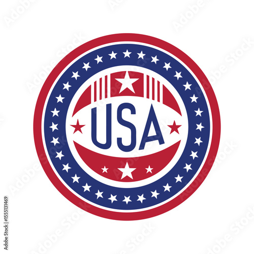 Free Download Round USA Stamp Outline with Curved Stars - GFXLoad