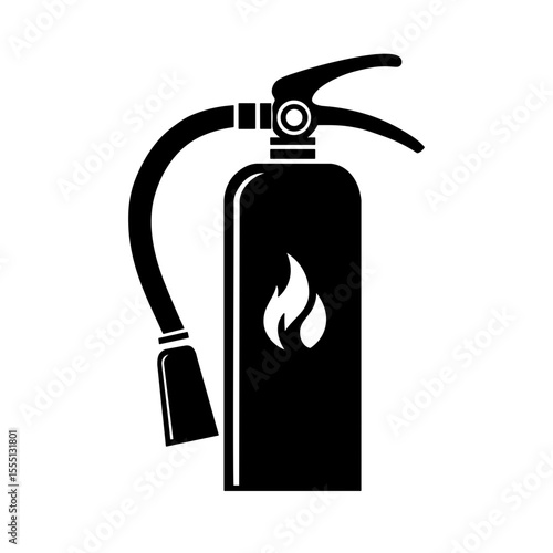 fire extinguisher silhouette, emergency safety equipment icon