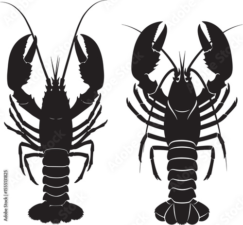 Lobster silhouette vector illustration