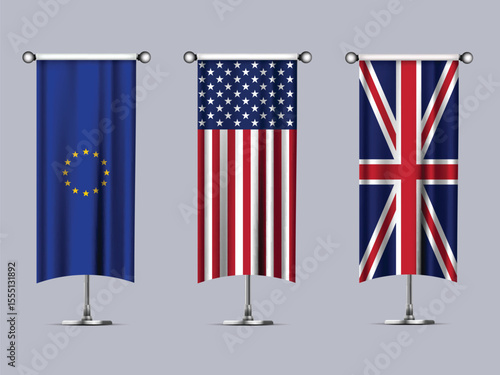 National Design Featuring USA, EU, and Britain Identity