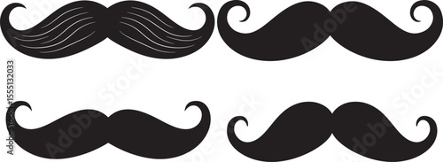 Classic mustache silhouette vector illustration
