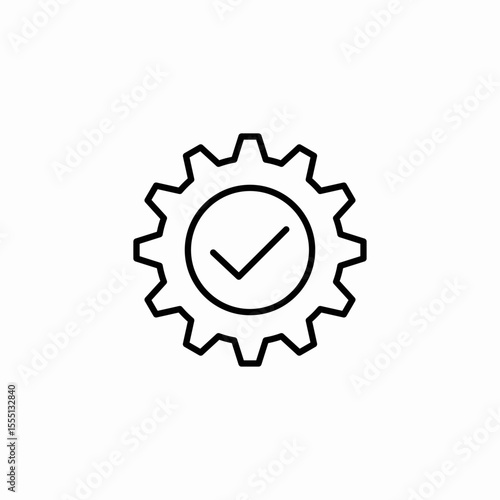 settings approved check icon sign vector