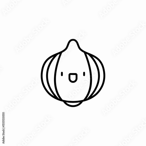 smiling garlic icon sign vector