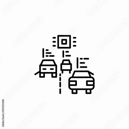 traffic data processing icon sign vector
