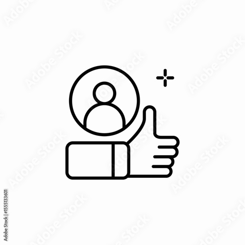 user feedback thumbs up icon sign vector