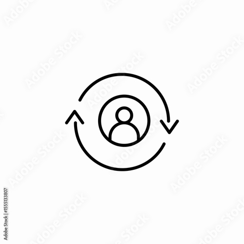 user rotation icon sign vector
