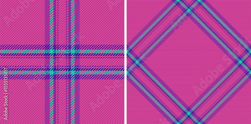 Vibrant pink plaid patterns in two distinct styles. Perfect for textile design, fashion, website backgrounds, or any project needing a bold, energetic aesthetic.