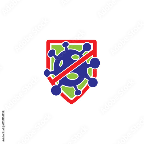 Antibacterial and antiviral defense icon logo symbol illustration