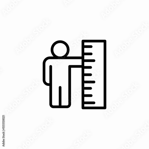 body height icon sign vector