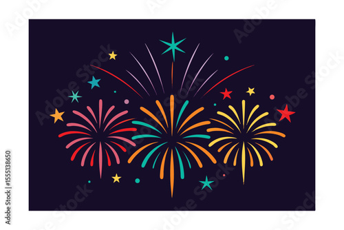 Fireworks Display: Capturing the brilliance and excitement of a radiant pyrotechnic display, featuring colorful bursts of light and celebratory ambience for festive occasions.