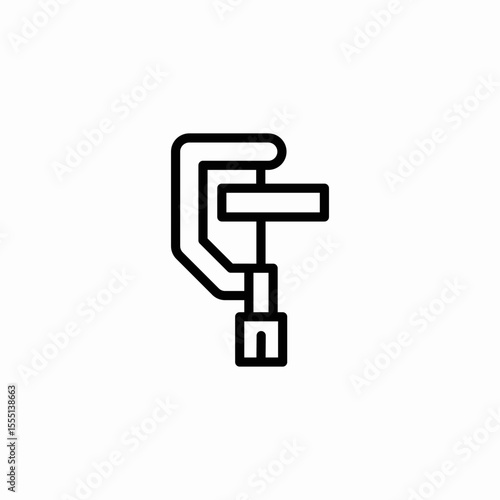 clamp tool icon sign vector