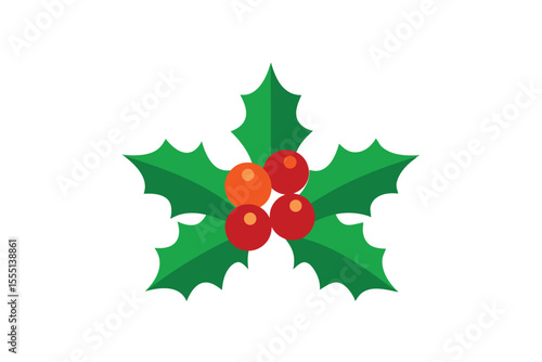 christmas holly with red berries