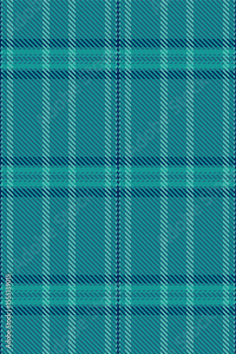 Antique texture tartan fabric, no people pattern plaid seamless. Classic background vector check textile in teal and cyan colors.