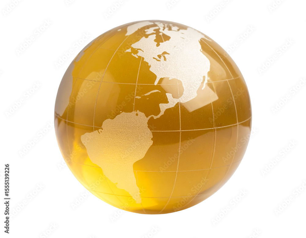 Fototapeta premium Digital globe on white transparent background.