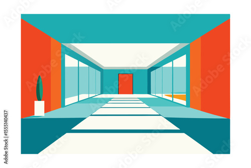 corridor with columns