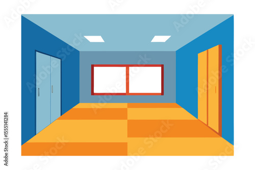 empty room with red walls