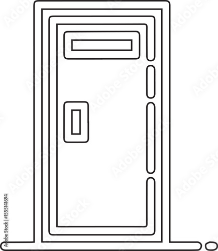Parcel locker vector icon editable black stroke secure delivery box system symbol of contactless pickup on transparent background