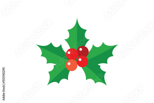 christmas holly leaves and berries
