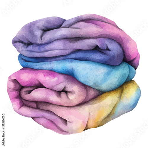 Travel Blanket, watercolor painting vector, isolated on a white background.