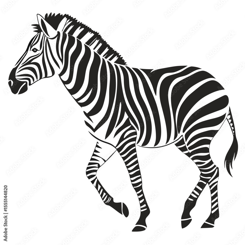 Obraz premium silhouette zebra on white background