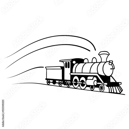 Detailed Vector Steam Train Illustration Transportation Graphic