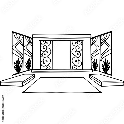 Black and White Vector Stage Design for Events and Presentations