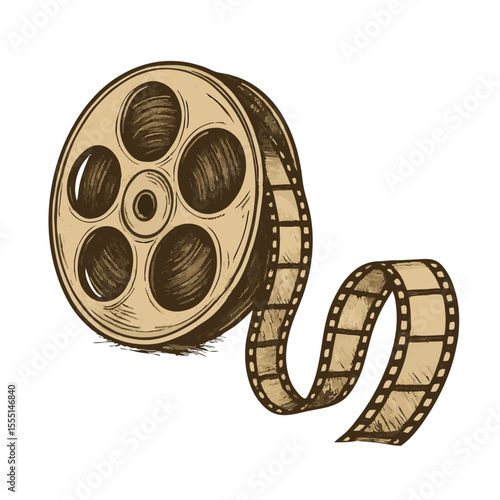Vintage Film Reel Vector Illustration