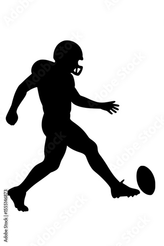 Football Kicker Silhouette Vector Illustration